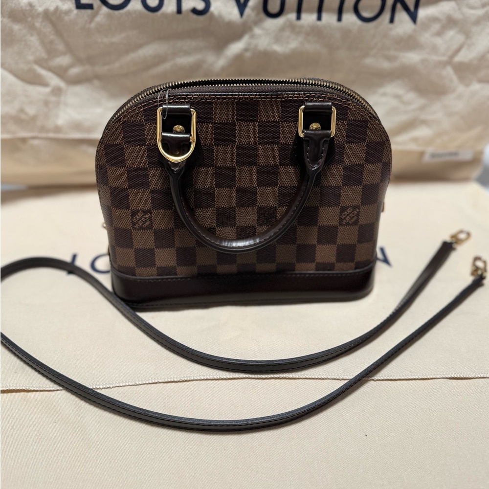 Louis Vuitton Alma bb Damier Ebene Checkered Mini Bag
